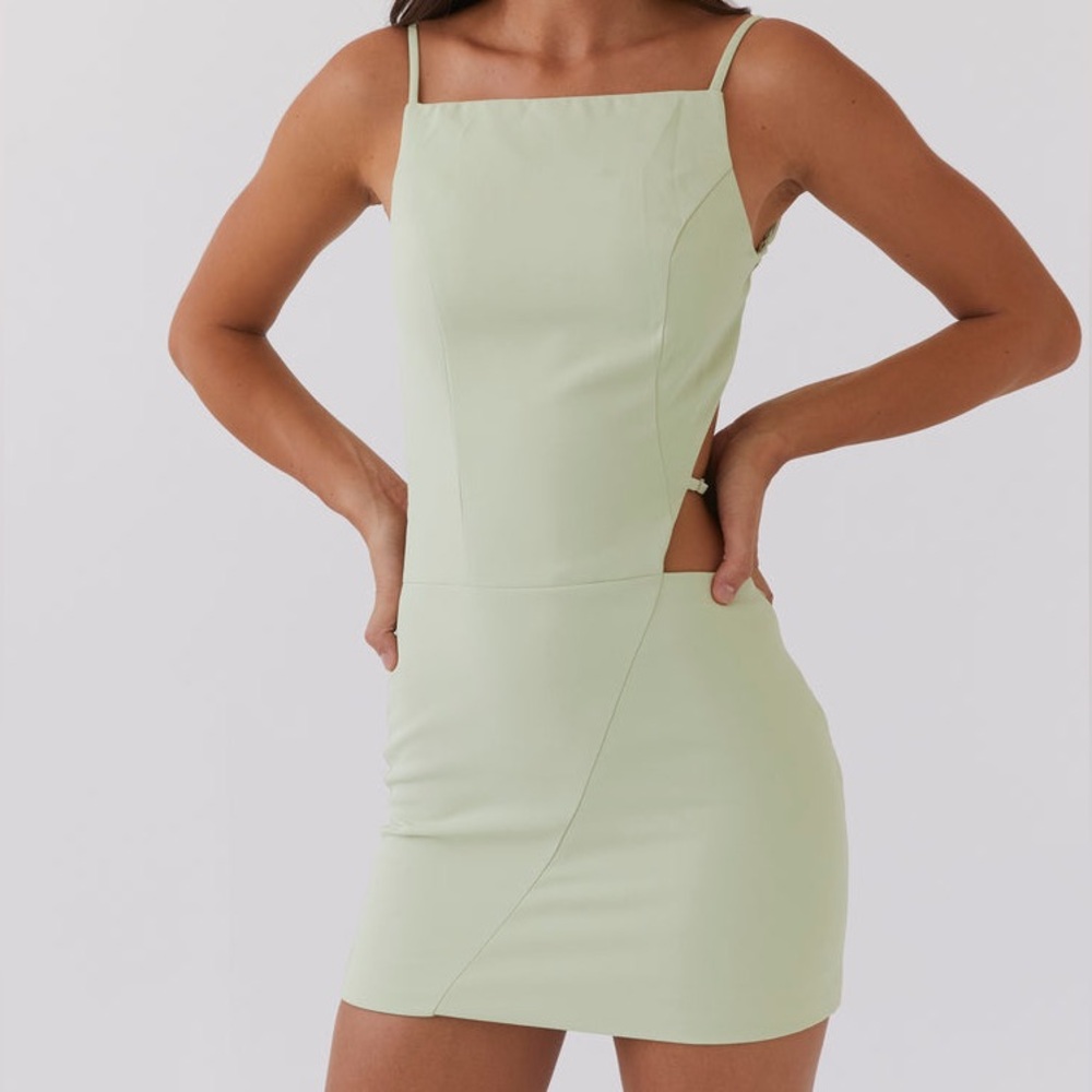 Peppermayo Lindsey Cutout Mini Dress - Green Zest